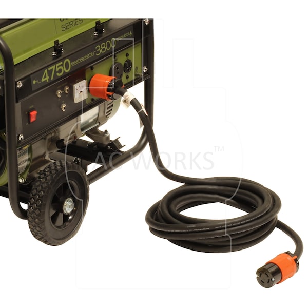 Ac Works SOOW; Cold Weather Extension Cord, 10 AWG, Indoor/Outdoor, 10/4, 1 Outlets, Black, Rubber, Nylon - L1430PR-100