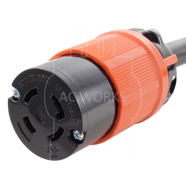 Ac Works SOOW; Cold Weather Extension Cord, 10 AWG, Indoor/Outdoor, 10/4, 1 Outlets, Black, Rubber, Nylon - L1430PR-100