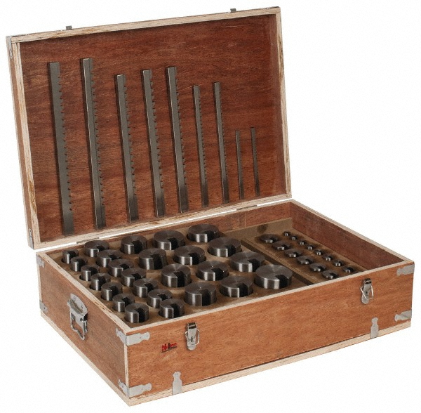 Value Collection 17 Piece, 5/8 to 3/4" Keyway Width, Style E Keyway Broach Set - 1395-0218