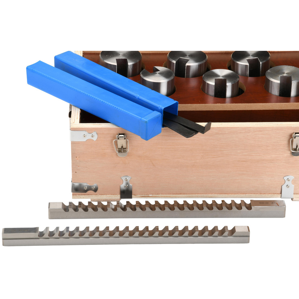 Value Collection 17 Piece, 5/8 to 3/4" Keyway Width, Style E Keyway Broach Set - 1395-0218