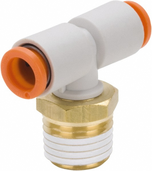 SMC PNEUMATICS Push-to-Connect Push-to-Connect Fitting: Branch Tee, NPT, 1/4" OD - KQ2T07-36AS