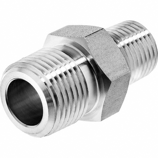 USA Industrials Pipe Reducing Hex Nipple: 1/2 x 3/8", 316 Stainless Steel - ZUSA-PF-4614