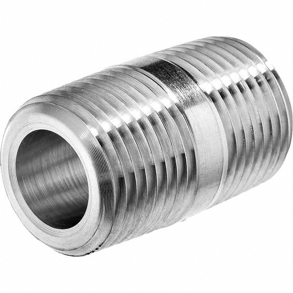 USA Industrials Pipe Reducing Hex Nipple: 1/2 x 3/8", 316 Stainless Steel - ZUSA-PF-4614