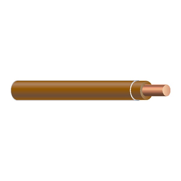 Southwire THHN; THWN, Building Wire, Copper, 14 AWG, 1C, Brown, Solid, 500 ft - 11586558