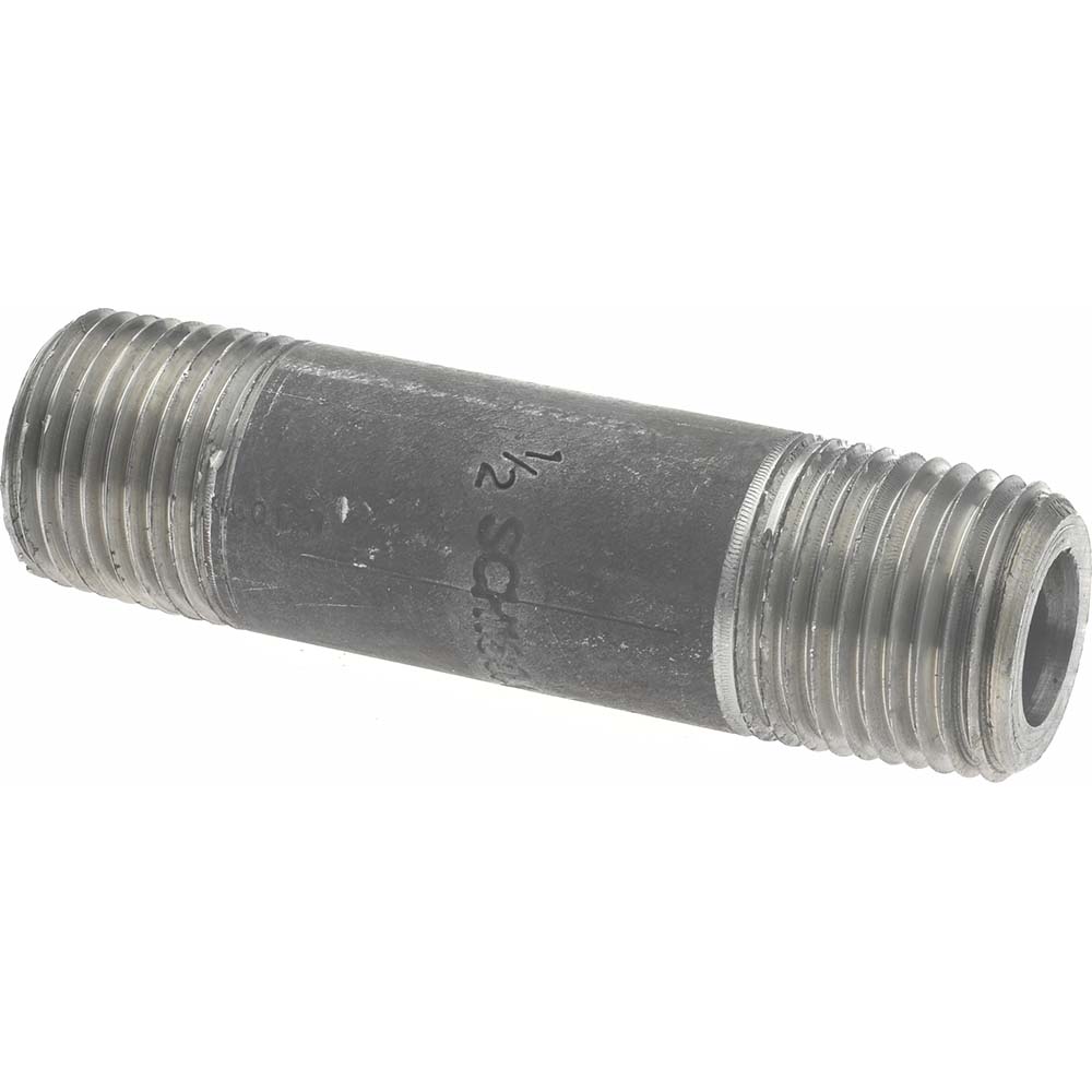 Value Collection Black Pipe Nipple: 1/2" Dia x 3" Long, Schedule 160 - S160NB04030