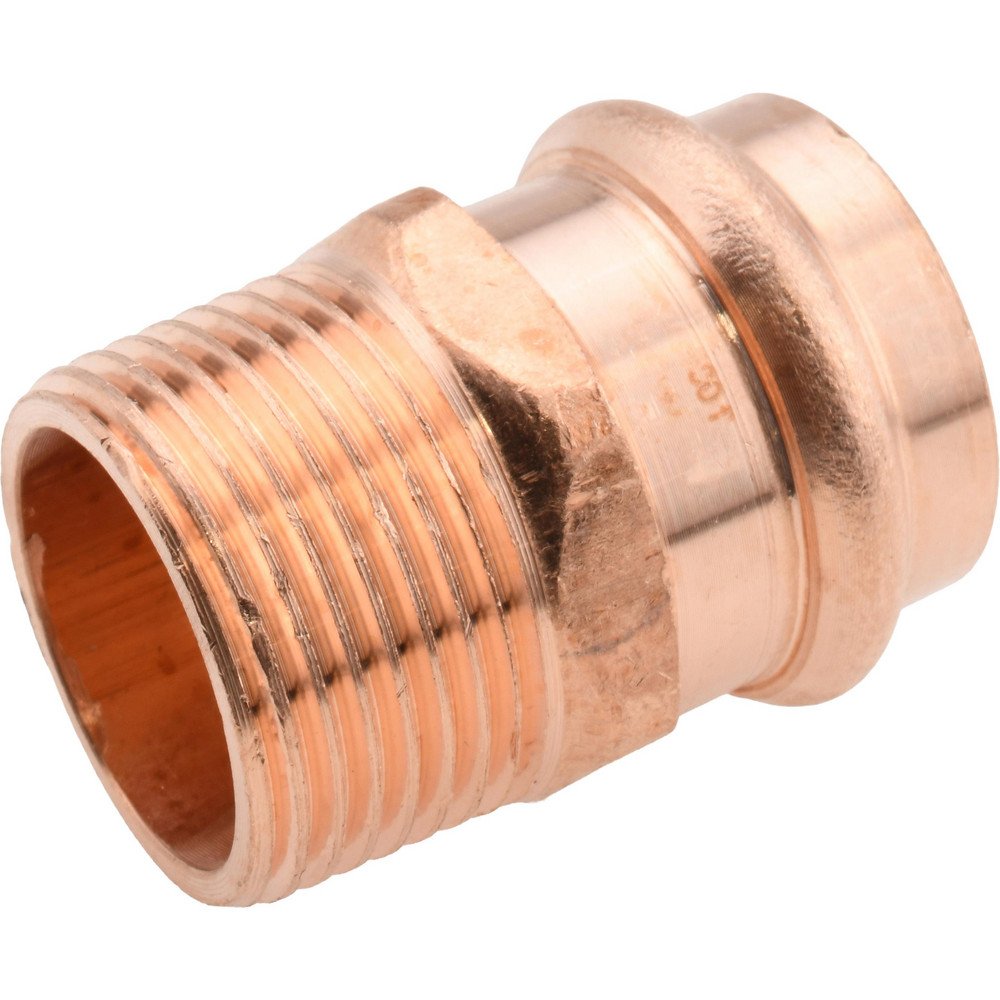 NIBCO Wrot Copper Pipe Adapter: 1" Fitting, P x M, Press Fitting, Lead Free - 9031350PC