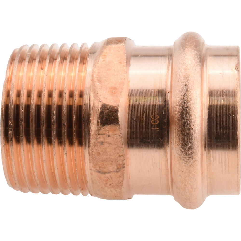 NIBCO Wrot Copper Pipe Adapter: 1" Fitting, P x M, Press Fitting, Lead Free - 9031350PC