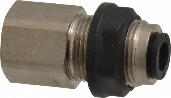 SMC PNEUMATICS Push-to-Connect Push-to-Connect Fitting: Bulkhead, BSPT, 8.00 mm OD - KQ2E08-02A