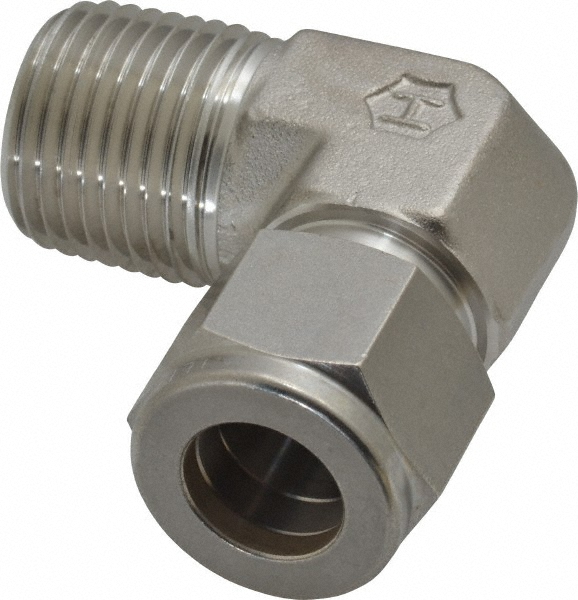 Ham-Let Compression Tube Male Elbow: 1/4" Tube OD, Compression x MNPT - 3002180