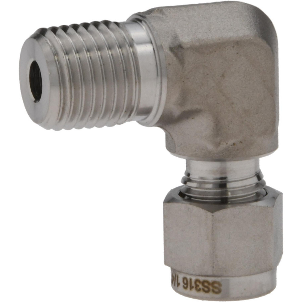 Ham-Let Compression Tube Male Elbow: 1/4" Tube OD, Compression x MNPT - 3002180