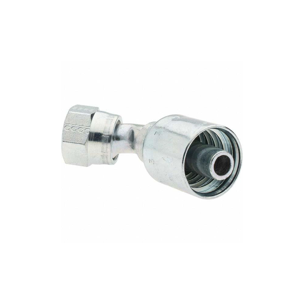 Parker Hydraulic Hose Short Drop Female JIC Swivel 45 ° Elbow: 0.5" ID, 8 mm, 7/8-14 - KP46867