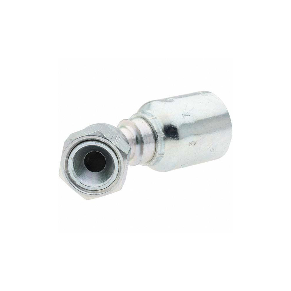 Parker Hydraulic Hose Short Drop Female JIC Swivel 45 ° Elbow: 0.5" ID, 8 mm, 7/8-14 - KP46867