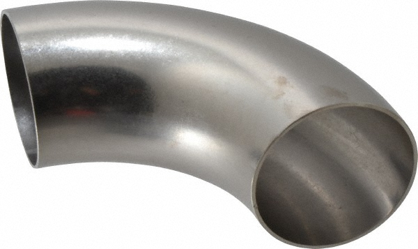 USA Industrials Sanitary Stainless Steel Pipe 90 ° Short Elbow, 2-1/2", Butt Weld Connection - ZUSA-STF-BW-14