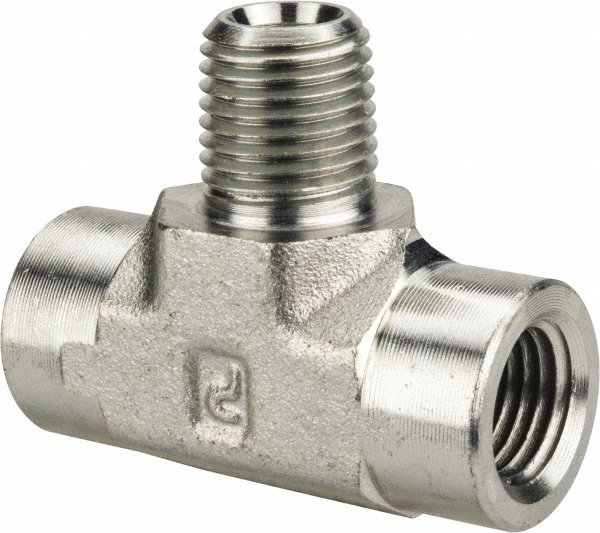 Brennan Industrial Pipe Straight Swivel Adapter: 1/4-18 Female Thread, 1/4-18 Male Thread, FNPSM x MNPTF - 10346