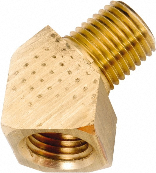Brennan Industrial Pipe Straight Swivel Adapter: 1/4-18 Female Thread, 1/4-18 Male Thread, FNPSM x MNPTF - 10346