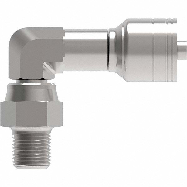 Parker Hydraulic Hose Female NPTF Pipe Rigid Fitting: 0.375" ID, 6 mm, 3/8-18 - 30282-6-6B