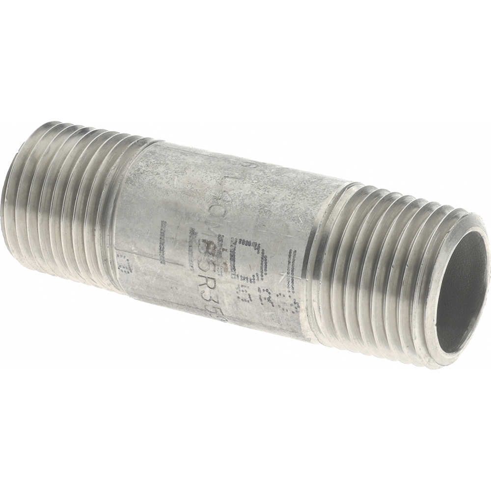 Value Collection Stainless Steel Pipe Nipple: 1/2" Pipe, Grade 316 & 316L - 6BN1/2*21/2