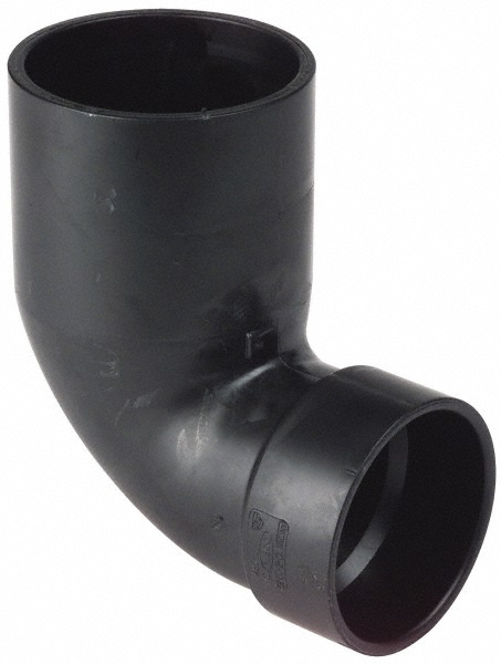 NIBCO Drain, Waste & Vent 90 deg; Street Elbow: 1-1/2" Fitting, Spig x Hub, Acrylonitrile Butadiene Styrene - I058050
