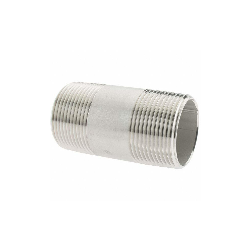 Value Collection Stainless Steel Pipe Nipple: 1-1/4" Pipe, Grade 316 & 316L - 6BN11/4*3