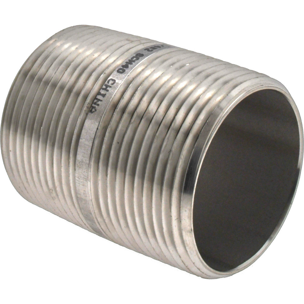 Value Collection Stainless Steel Pipe Nipple: 1-1/4" Pipe, Grade 316 & 316L - 6BN11/4*3