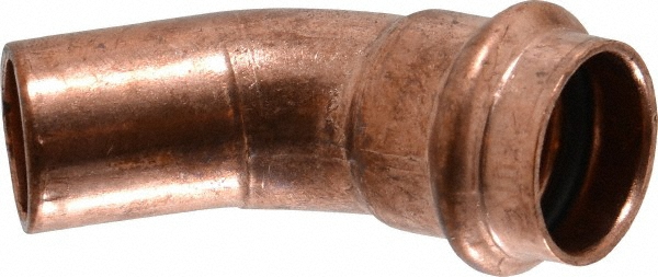 NIBCO Wrot Copper Pipe 45 ° Elbow: 3/4" Fitting, FTG x P, Press Fitting, Lead Free - 9046300PC