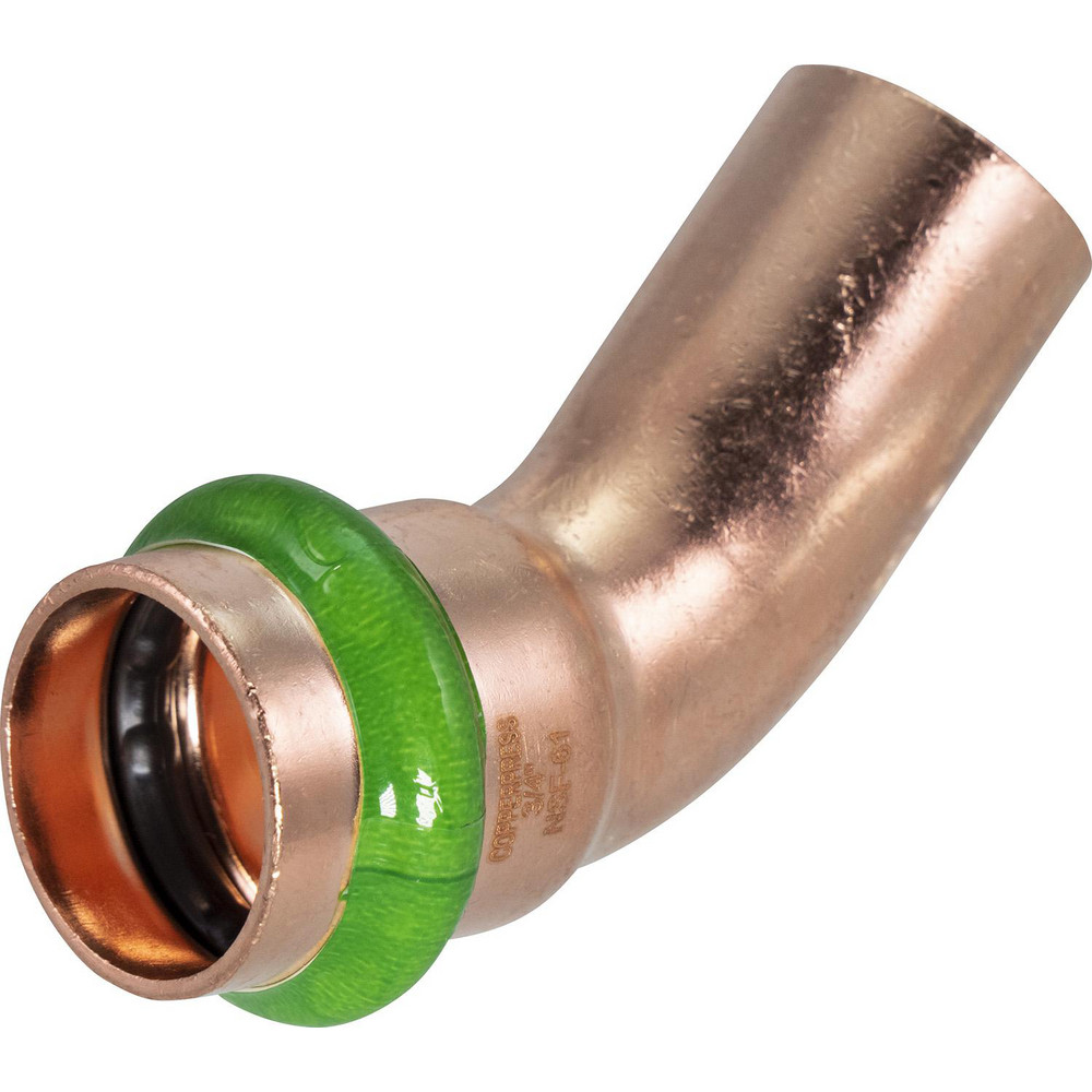NIBCO Wrot Copper Pipe 45 ° Elbow: 3/4" Fitting, FTG x P, Press Fitting, Lead Free - 9046300PC