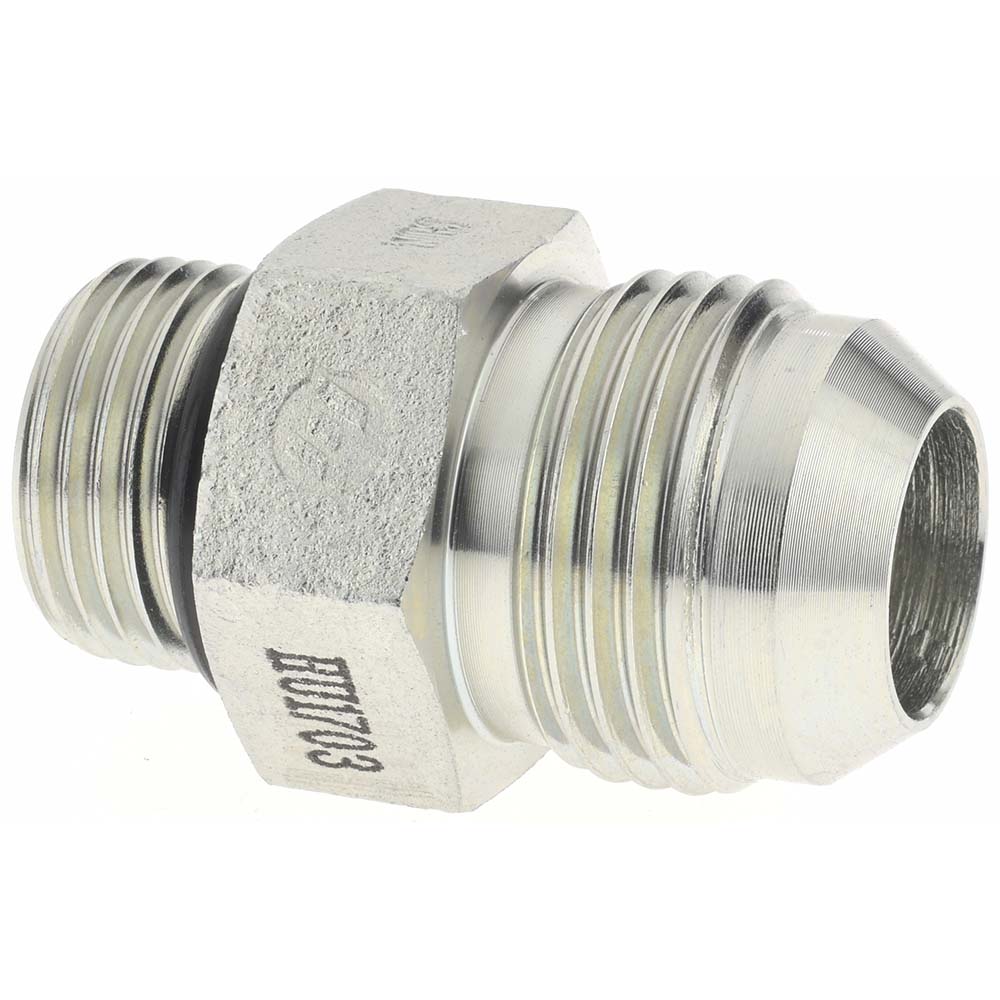 Parker Steel Flared Tube Connector: 1/2" OD, 3/4-16 Thread, 37 deg Flared Angle - PT-00088