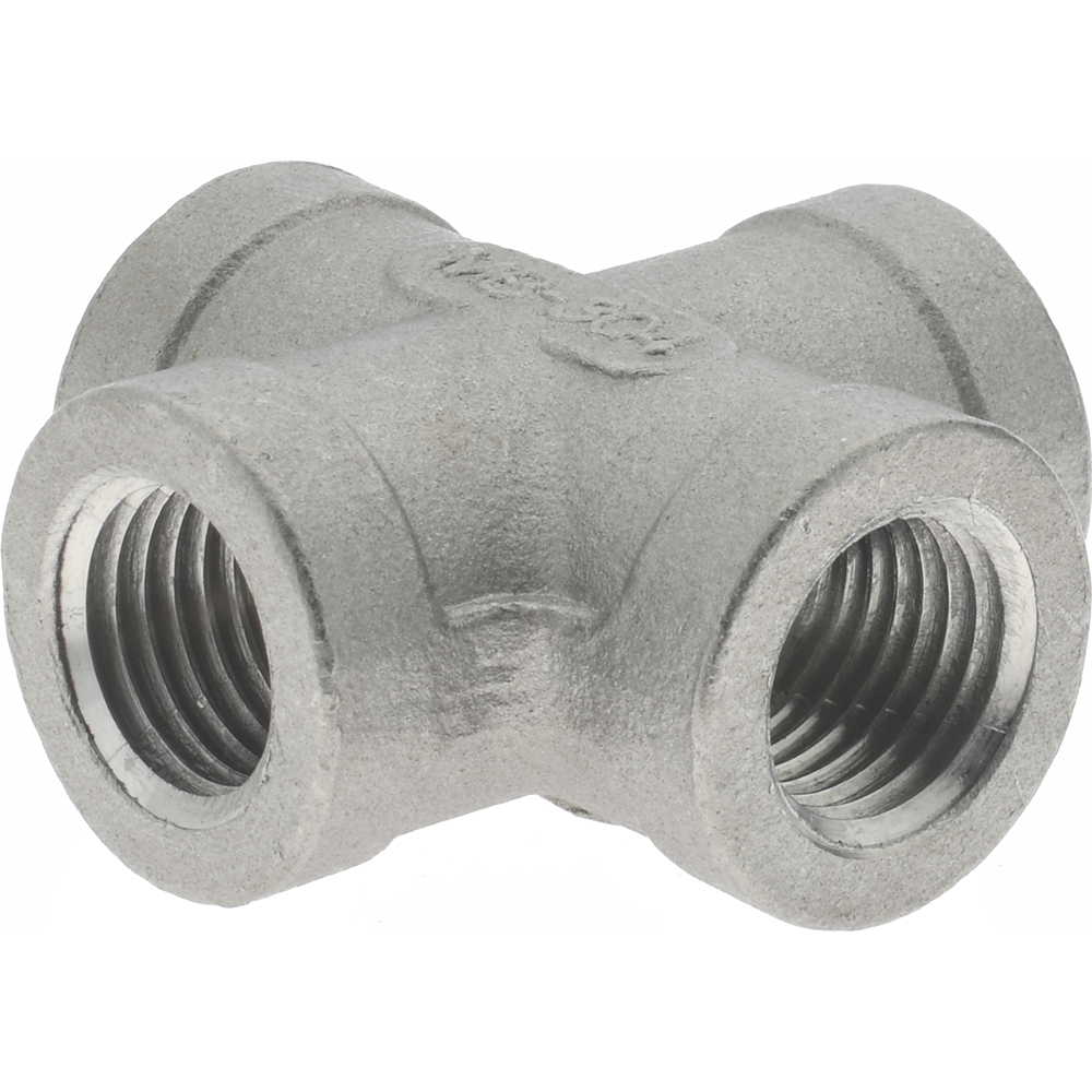 Merit Brass Pipe Cross: 1/4", 304 Stainless Steel - K410-04