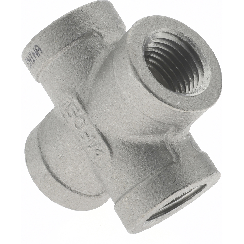Merit Brass Pipe Cross: 1/4", 304 Stainless Steel - K410-04