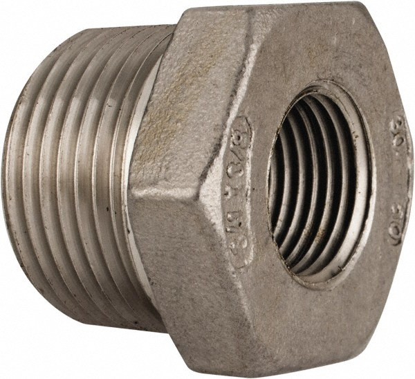 Merit Brass Pipe Bushing: 1/2 x 1/4", 304 Stainless Steel - K414-0804