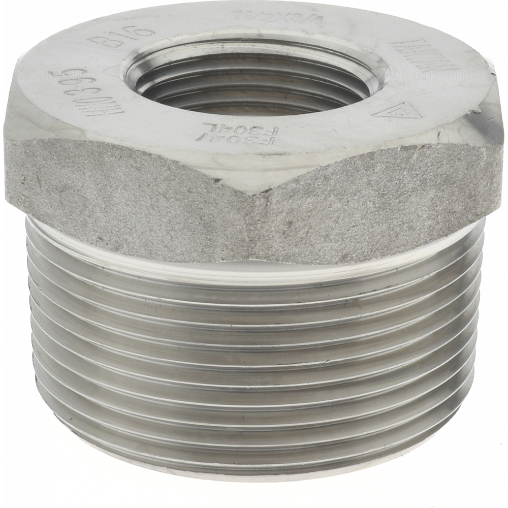 Merit Brass Pipe Bushing: 1-1/2 x 3/4", 304 & 304L Stainless Steel - 3414D-2412