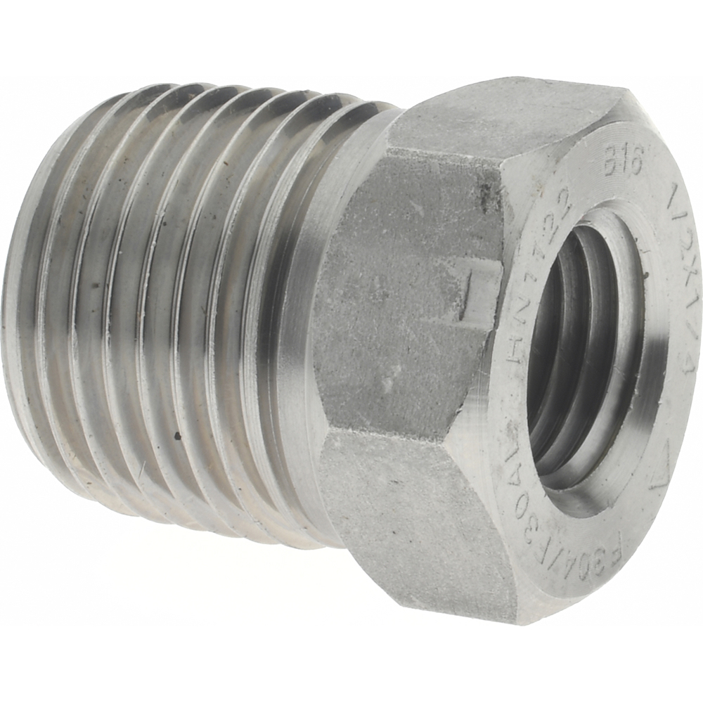 Merit Brass Pipe Bushing: 1-1/2 x 3/4", 304 & 304L Stainless Steel - 3414D-2412
