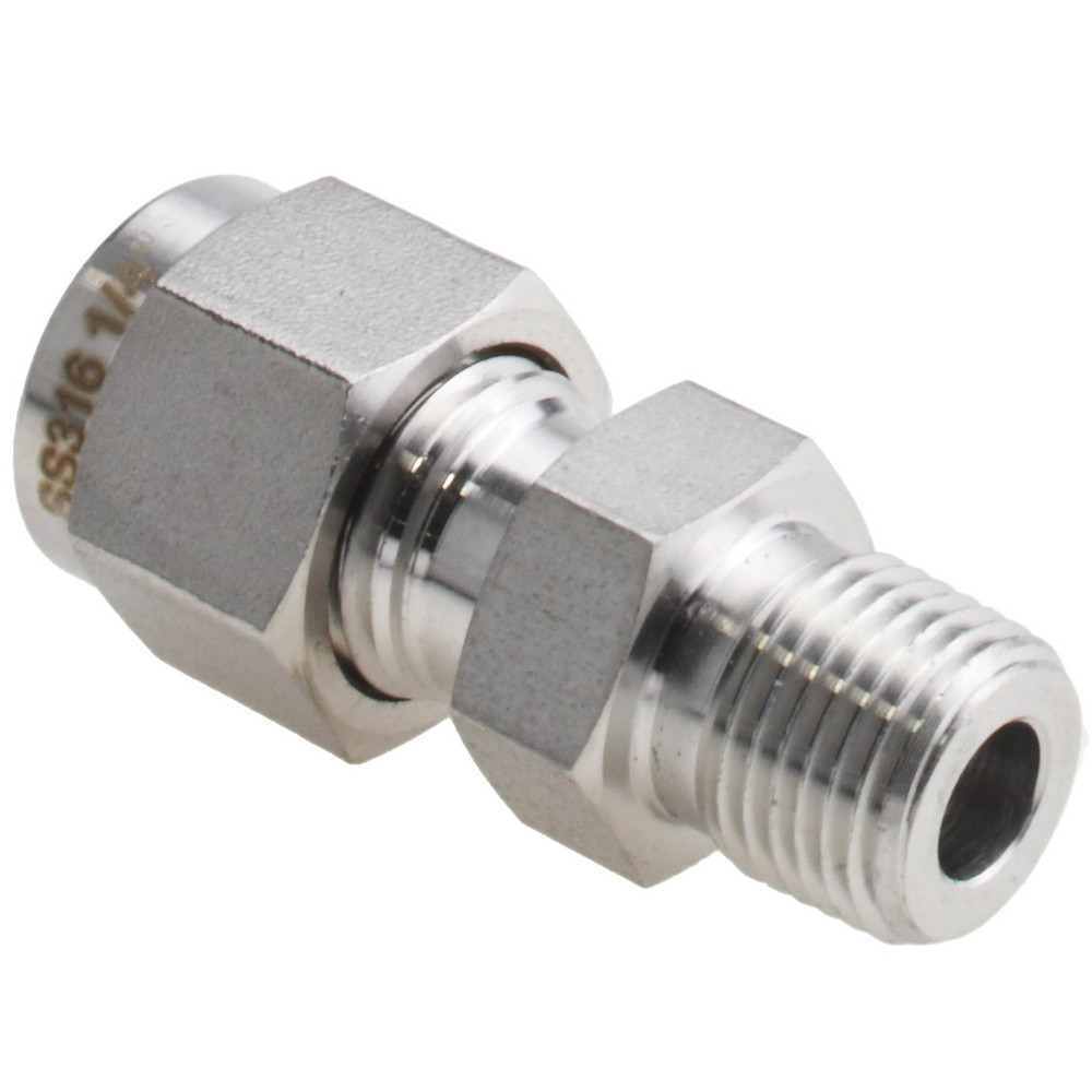 Ham-Let Compression Tube Connector: 1/4" Tube OD, Compression x MNPT - 3000432