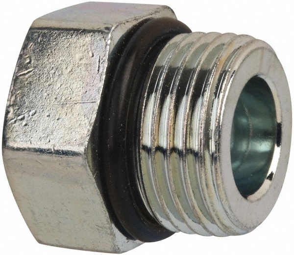 Parker Industrial Pipe Hex Plug: 7/16-20 Male Thread, Male Straight Thread O-Ring - -16295-2