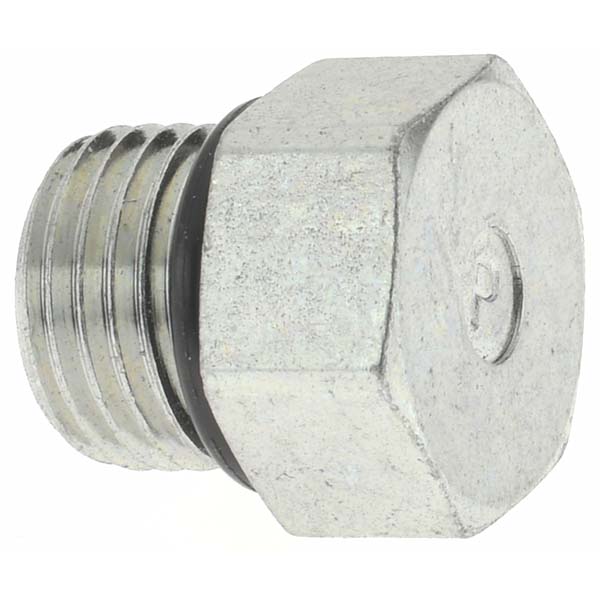 Parker Industrial Pipe Hex Plug: 7/16-20 Male Thread, Male Straight Thread O-Ring - -16295-2