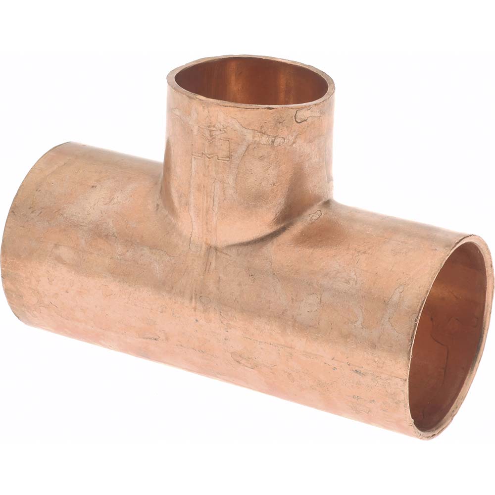 Mueller Industries Wrot Copper Pipe Tee: 1/8" Fitting, C x C x C, Solder Joint - W 40306
