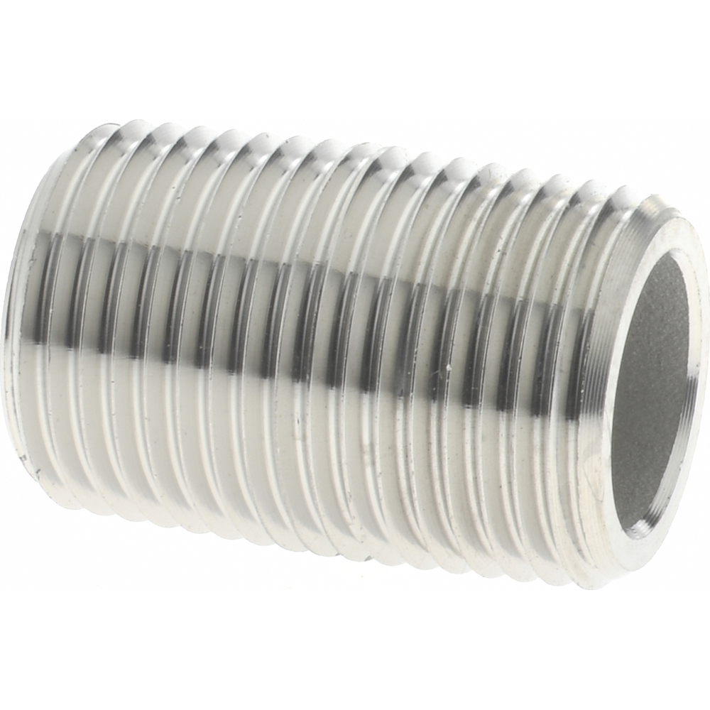 Merit Brass Stainless Steel Pipe Nipple: 3/8" Pipe, Grade 316 & 316L - 6506-001