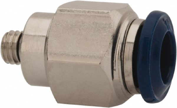 Aignep USA Push-to-Connect Tube x Male x Tube x Male UNF Fitting: Straight, #10-32 Thread, UNF, 1/8" OD - 88020-02-32