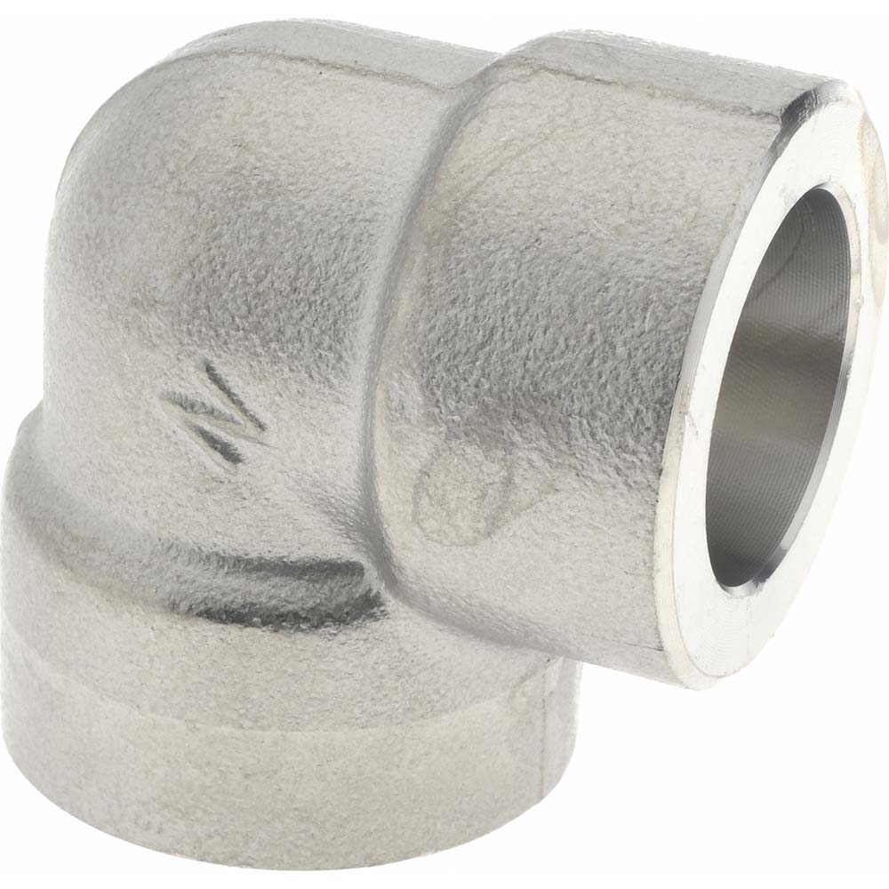 Merit Brass Pipe 90 deg Elbow: 1/2", 304 Stainless Steel - SW3401D-08