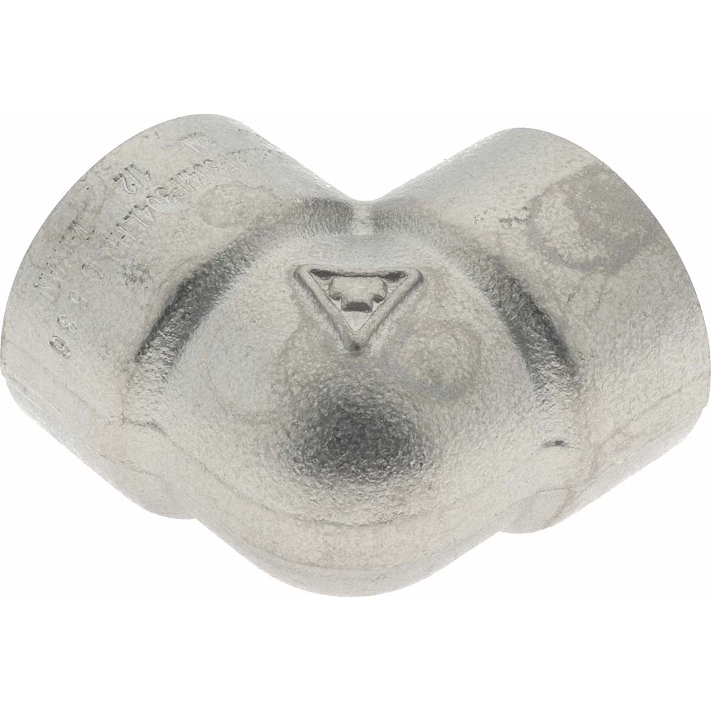 Merit Brass Pipe 90 deg Elbow: 1/2", 304 Stainless Steel - SW3401D-08
