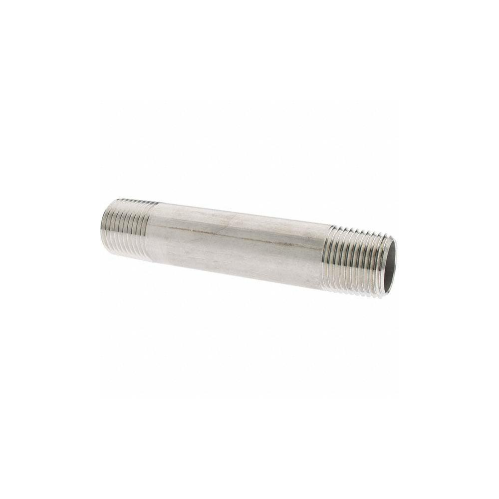Value Collection Stainless Steel Pipe Nipple: 1/2" Pipe, Grade 316 & 316L - 6BN1/2*4