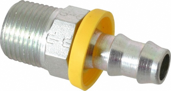 Parker Hydraulic Hose Male NPTF Pipe Rigid Fitting: 0.25" ID, 4 mm, 1/8-27 - 30182-2-4
