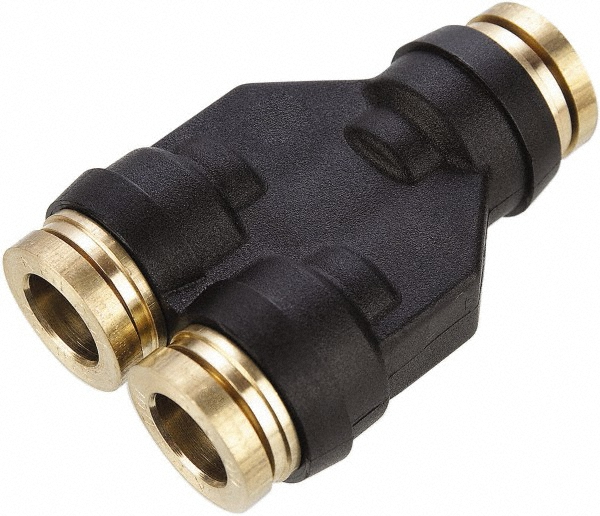 Parker Push-to-Connect Push-to-Connect x Push-to-Connect Fitting: Union Tee, 1/4" OD - 364PTC-4