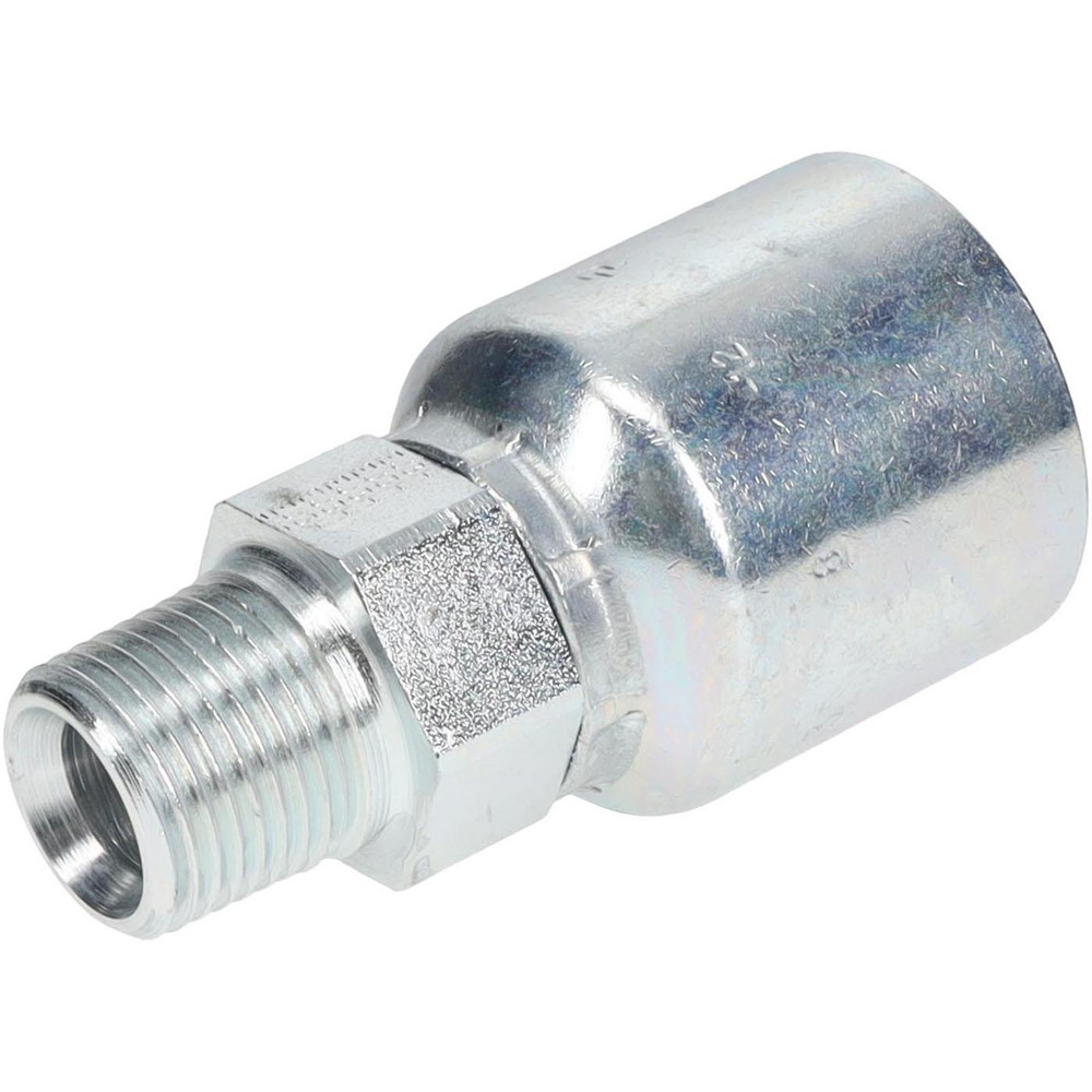Parker Hydraulic Hose Male Rigid Fitting: 0.75" ID, 12 mm, 1/2-14, 7,500 psi - 10143-8-12