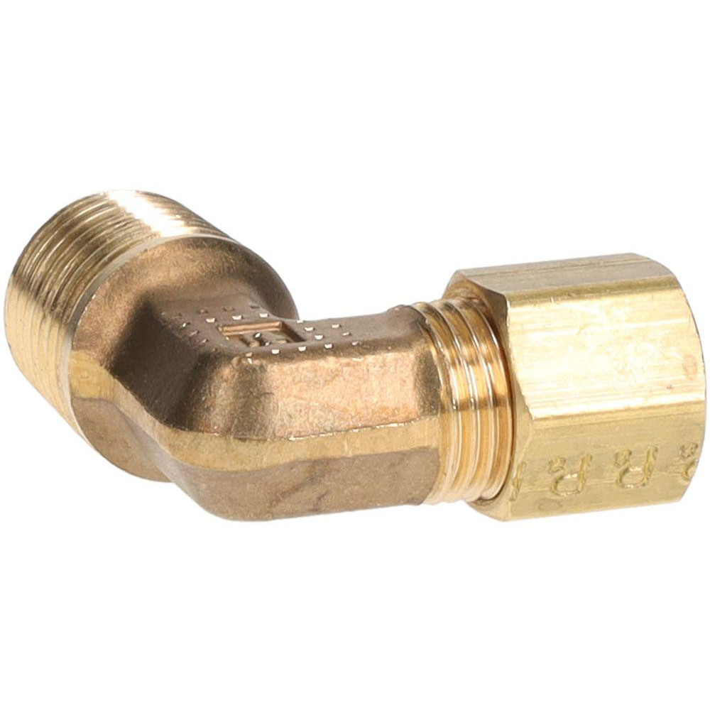 Parker Compression Tube Male Elbow: 1/4-18, 1/4" Tube OD, Compression x MNPTF - 169C-4-4