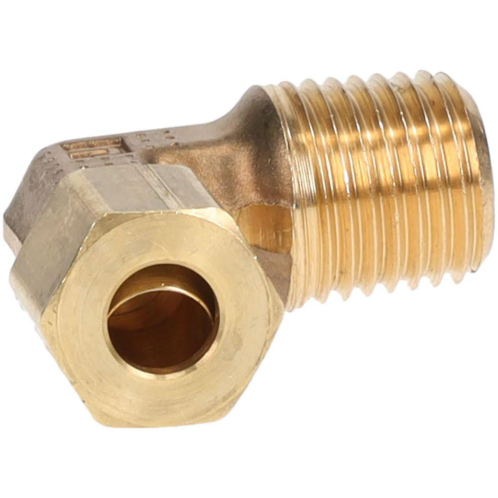Parker Compression Tube Male Elbow: 1/4-18, 1/4" Tube OD, Compression x MNPTF - 169C-4-4