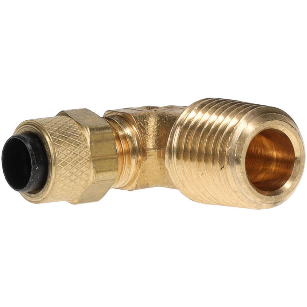 Parker Compression Tube Male Elbow: 1/4-18, 1/4" Tube OD, Compression x MNPTF - 169C-4-4