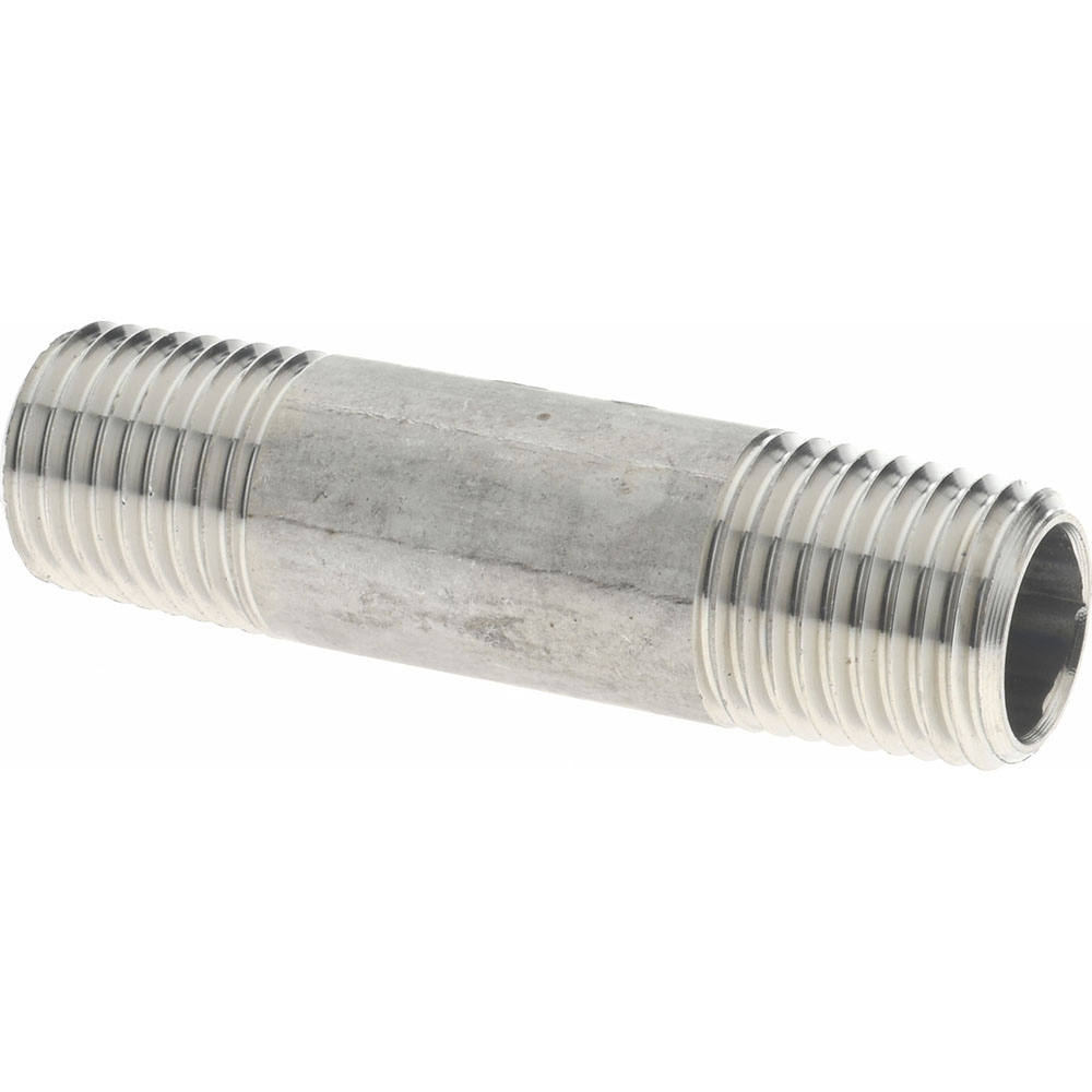 Merit Brass Stainless Steel Pipe Nipple: 1/4" Pipe, Grade 316 & 316L - 6004-200