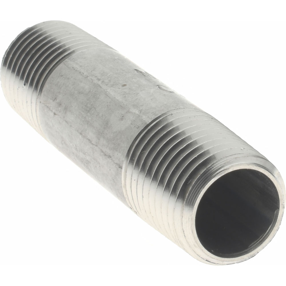 Merit Brass Stainless Steel Pipe Nipple: 1/4" Pipe, Grade 316 & 316L - 6004-200