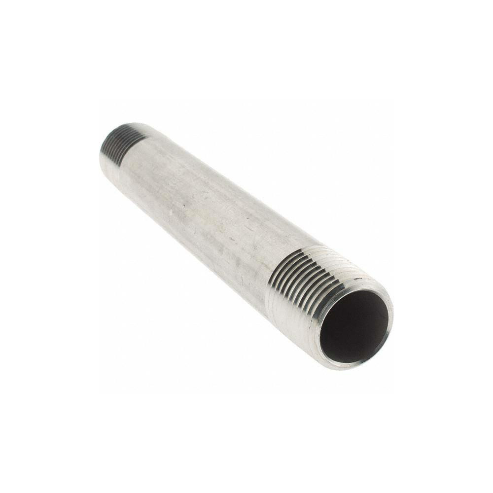 Value Collection Stainless Steel Pipe Nipple: 1/2" Pipe, Grade 316 & 316L - 6BN1/2*5